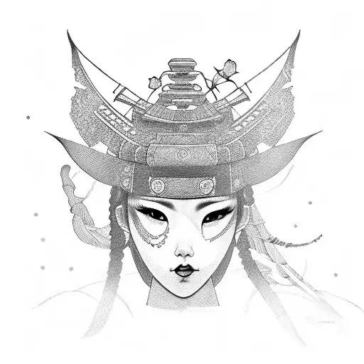 Female Samurai With Cherryblossom