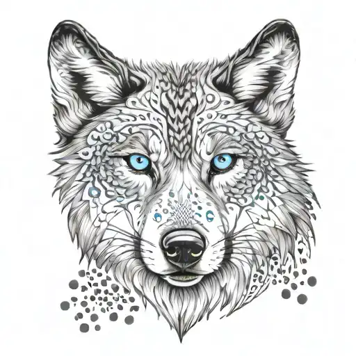 Wolf With Blue Eyes