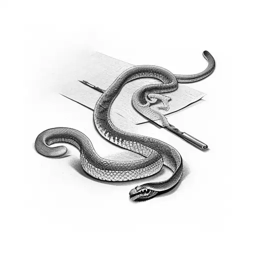 Snake Wrapped Around Gun