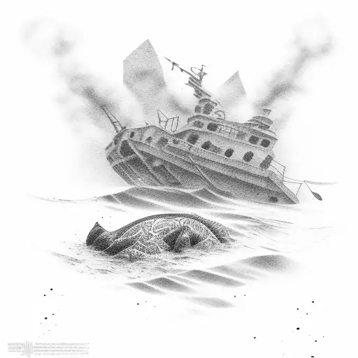 Boy Sinking Into Ocean