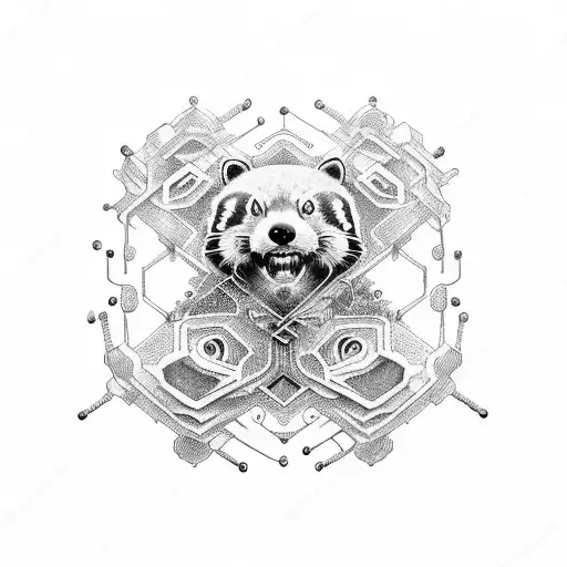 Red Panda Transformed Into A Biomechanical Creature