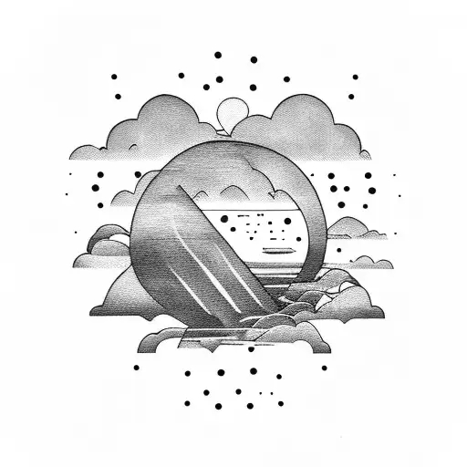 A Tropical Sunset With Bullet-shaped Clouds