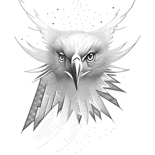 Sunset With Eagle Flying Above Trees