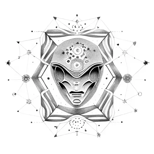 A Constellation Of Alien Symbols Forming A Dance Pose