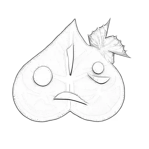 A Leaf With A Windmill On It