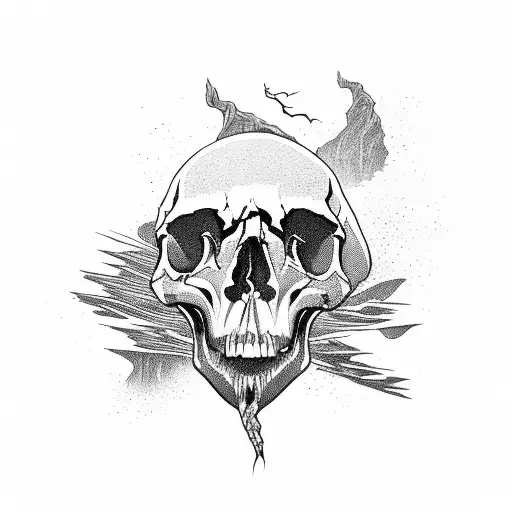 Skull Mountains River Rushing Lightning