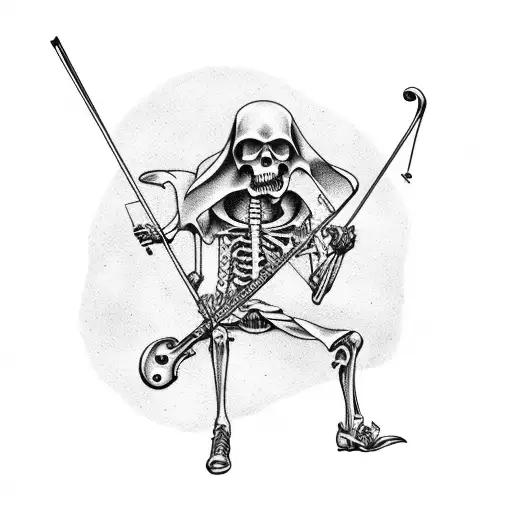 Grim Reaper Playing On Violin