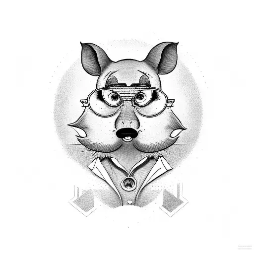 Howler Mouse With Circle Glasses And Mustache