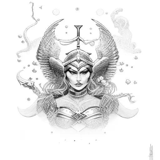 Valkyrie With Roses For Arms