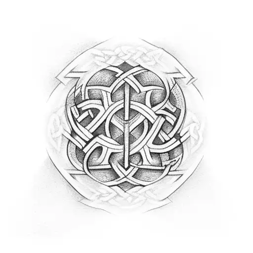 A Racing Flag With A Celtic Knot Pattern