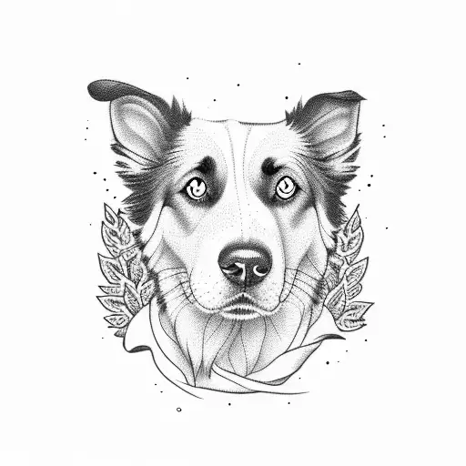 Dog Border Collie In Silhouette