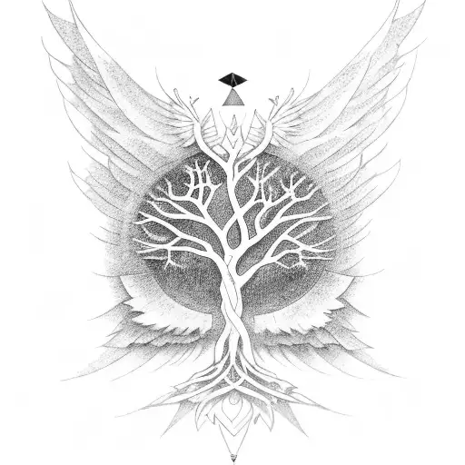 Tree Of Wings With Triangle At The Bottom