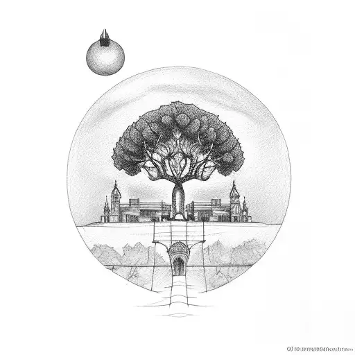 Valencia's Iconic Torres De Serrano With An Orange Tree