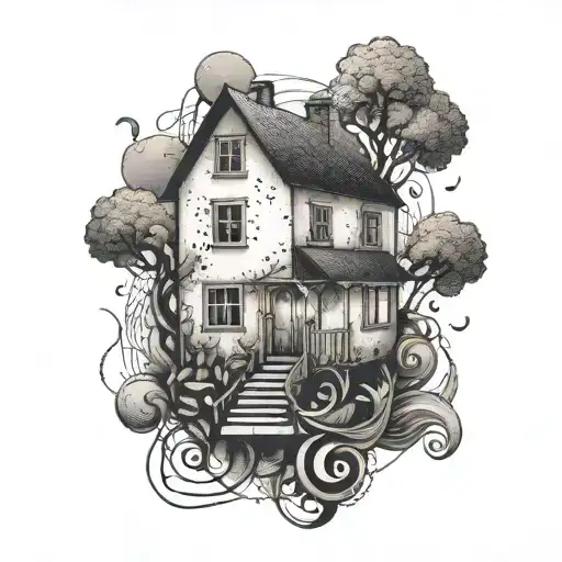 Incorporate Musical Notes And A House Symbol In A Creative Tattoo Design