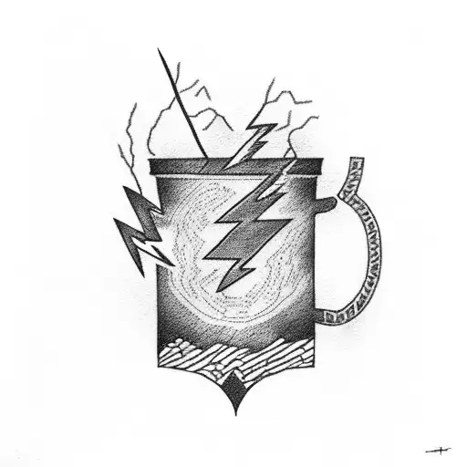 A Lightning Bolt Shaped Like A Coffee Cup