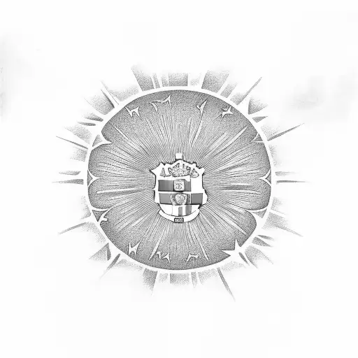 Argentina Flag In Color With Messi As The Sun In The Middle