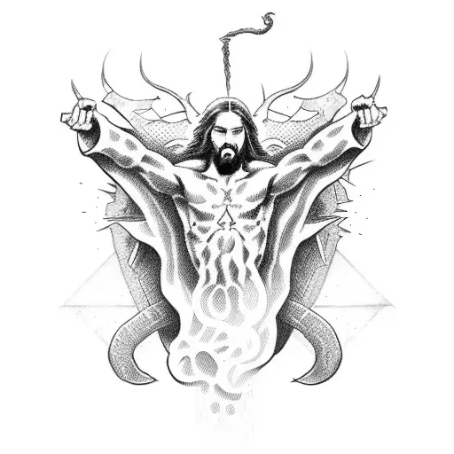 Jesus Fighting Devil