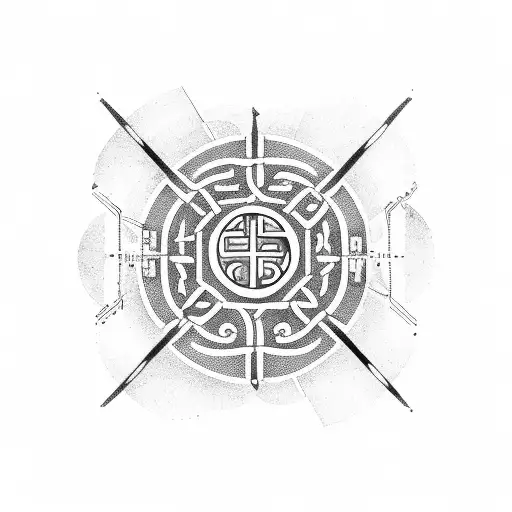 A Circuit Board Design Incorporating Nordic Symbols And Runes