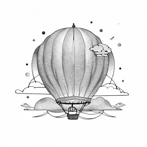 Black And White Hot Air Balloon