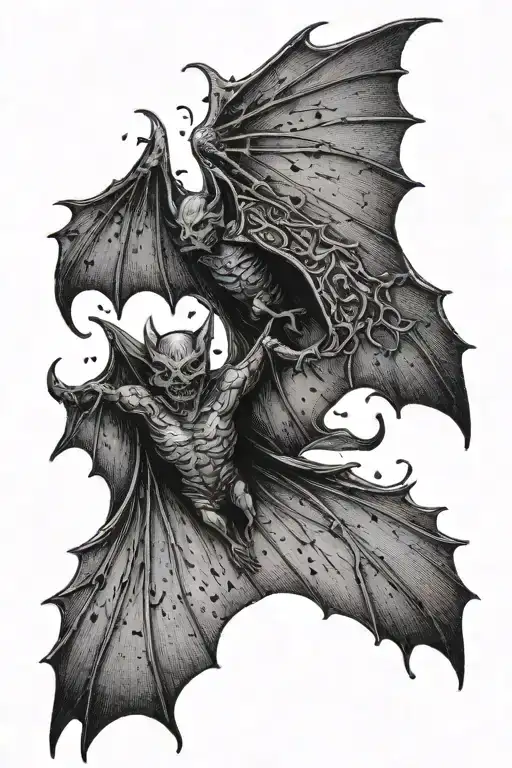 Bram Stoker Dracula Fighting Bat Wings