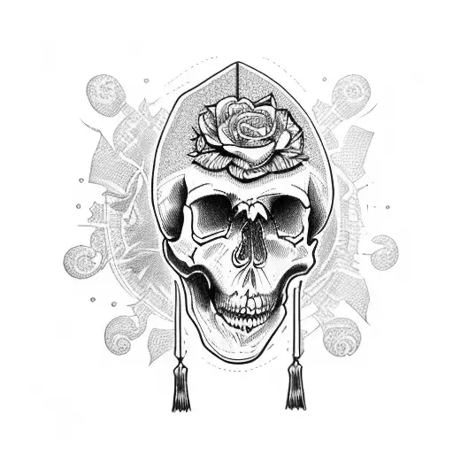 Skull And Graduation Cap
