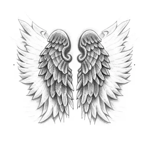 A Pair Of Angel Wings Composed Of Music Notes