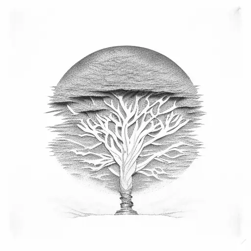 Acacia Tree At Desert