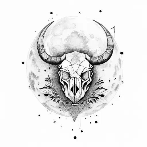 Moon Bull Skull