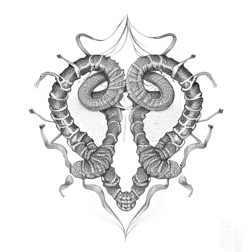 Skeleton Snake Wrapped Around Heart