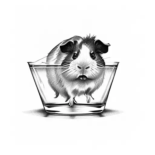 Funny Guinea Pig Drinking Beer