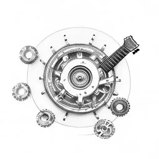 A Guitar With Mechanical Gears As The Body