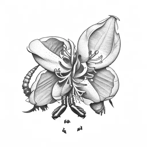 Rhododendrons With A Scorpion