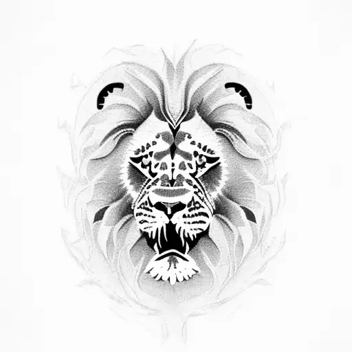 Lion And Tiger With The Name Geuriel On The Lion And The Name Dauriel On The Tiger