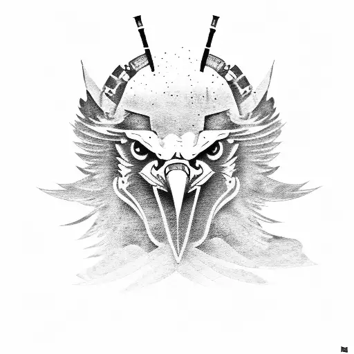 Eagle With Samurai Mask