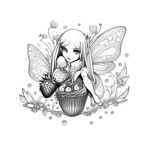 Fairy Holding A Basket Of Strawberries