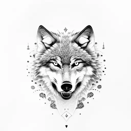 Wolf With A Skull In The Mouth