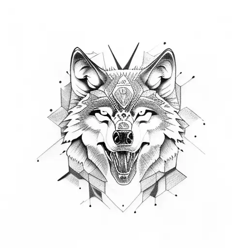 Wolf Swallowing A Skull