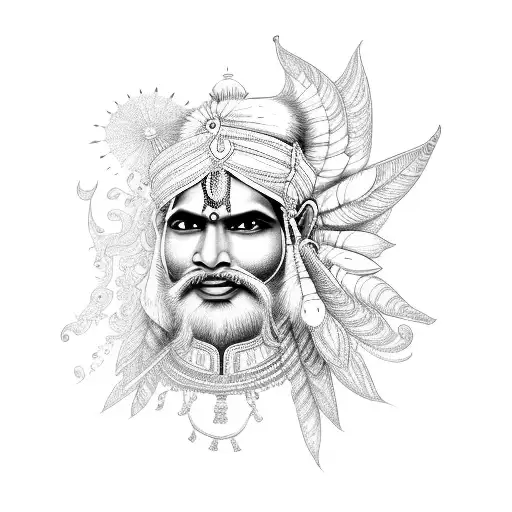 Indian Gods With Flowers