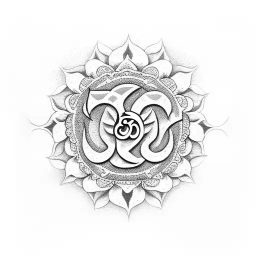 Om Symbol With Flowers