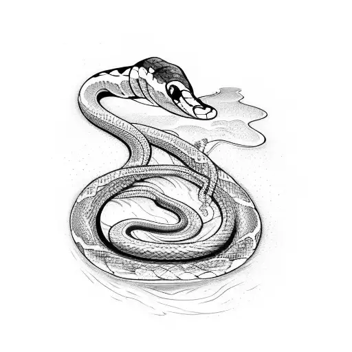 Long Snake And Water Sing Runas Symbols