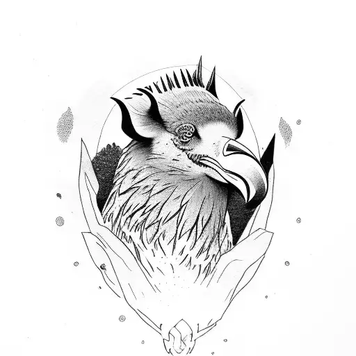 Raven With Boar Family In The Wood With Lake