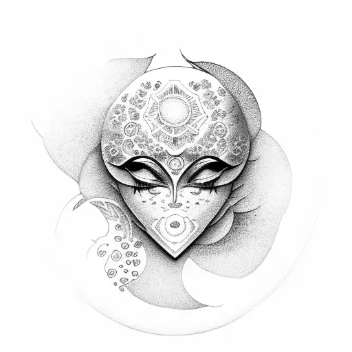 Sun Moon Floral Pretty No Face