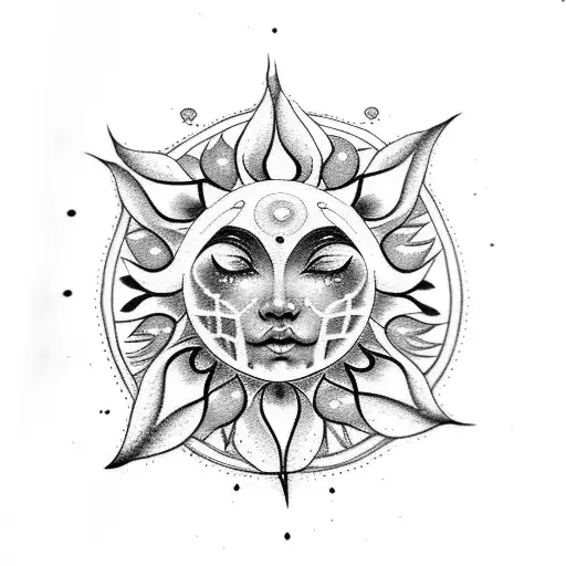 Sun Moon Floral Feminine