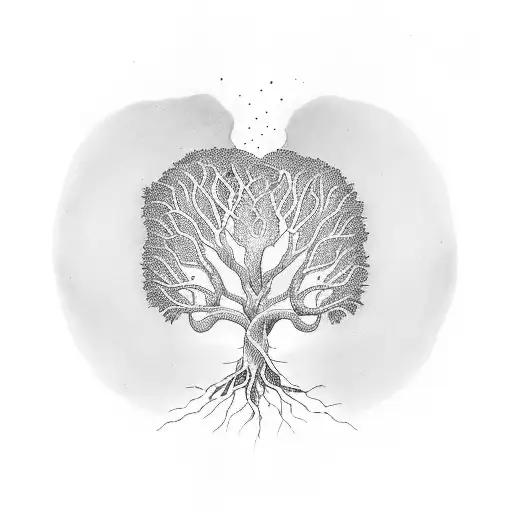 Tree Of Life Growing In A Man's Heart