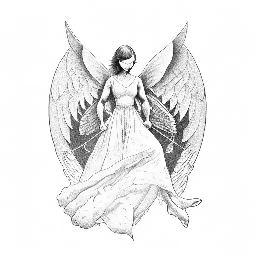 Angel Holding Up An Hourglass