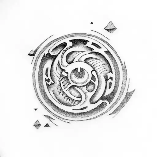 Dragonball Jindujun Symbol With Dotwork Shading