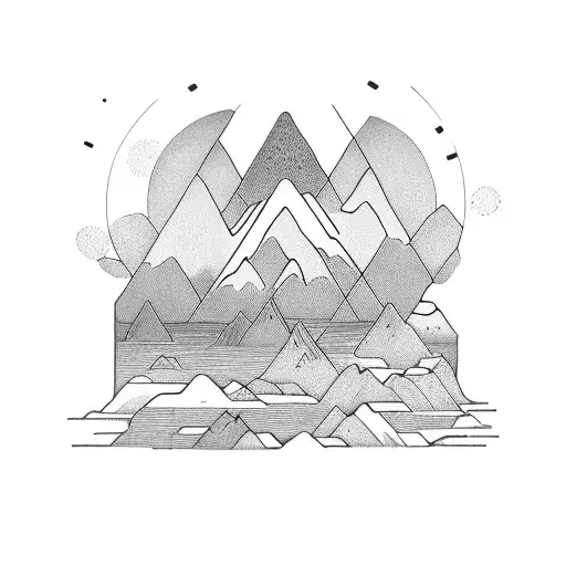 Enso Cercle With Mountain In