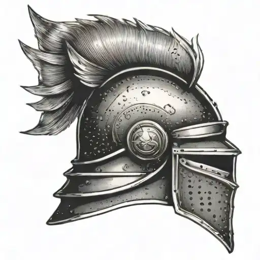 Knight In A Closed Helmet Without A Horse