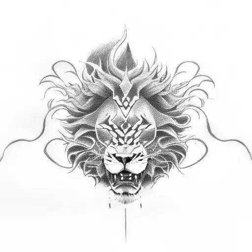 Lion Dragon Devil Fighting