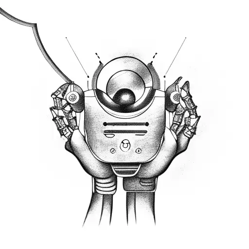 A Robotic Hand Holding A Joystick With Music Notes Flowing Out